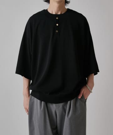 Lui's(ルイス) レイヤードヘンリーショートスリーブTシャツ