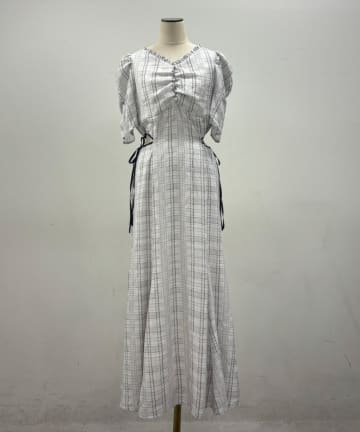 one after another NICE CLAUP(ワンアフターアナザー ナイスクラップ) 【LouLoumei】サイドカットデザインチェックワンピース