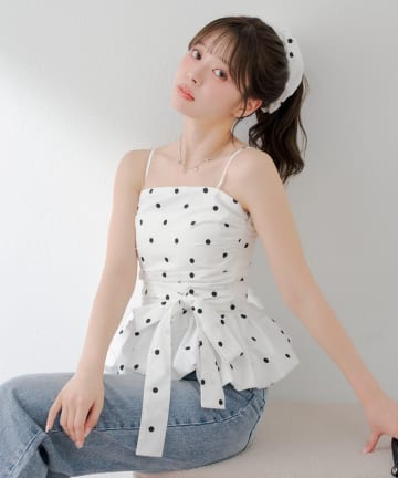 Chico(チコ) バルーンペプラムトップス+シュシュセット