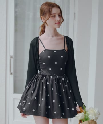 Chico(チコ) 水着/SET ITEM【SALON by Chico】リボンボレロカーデ+フレアワンピースセット