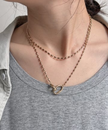 DOUDOU(ドゥドゥ) オーバルロングチェーンネックレス