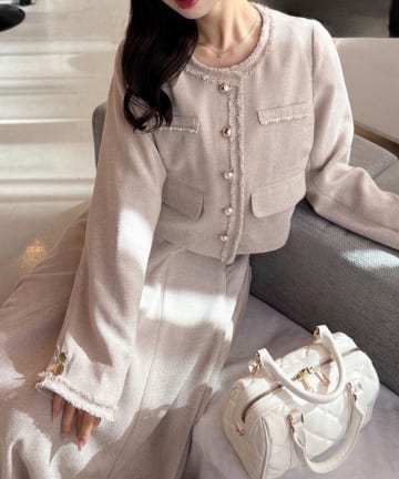 NICE CLAUP / OLIVE des OLIVE OUTLET(ナイスクラップ  / オリーブ デ オリーブ アウトレット) 【one after another】ツイードジャケット