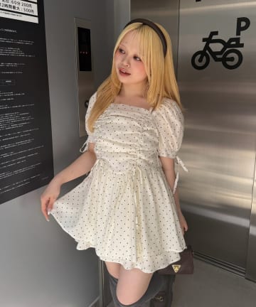 NICE CLAUP / OLIVE des OLIVE OUTLET(ナイスクラップ  / オリーブ デ オリーブ アウトレット) 【continuer】ドロストリボンチュニック