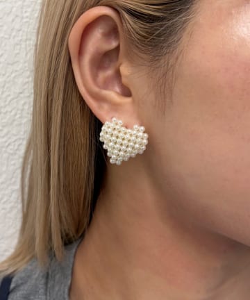 Lattice(ラティス) ハートパールピアス