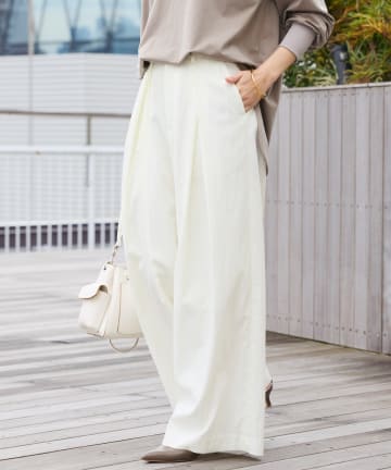 OUTLET(アウトレット) 【RIVE DROITE】クロスタックワイドパンツ