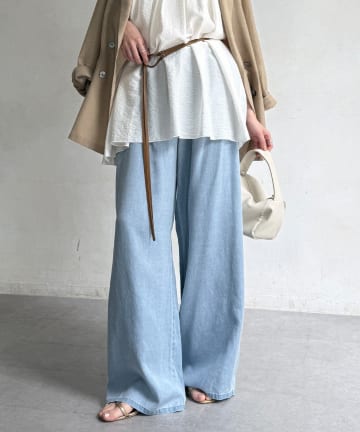 DOUDOU(ドゥドゥ) セルロースバイヤスイージーパンツ