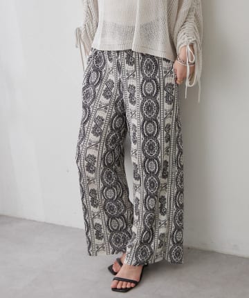 Remind me and forever(リマインドミーアンドフォーエバー) 《全5柄！》クリスタルプリーツパンツ