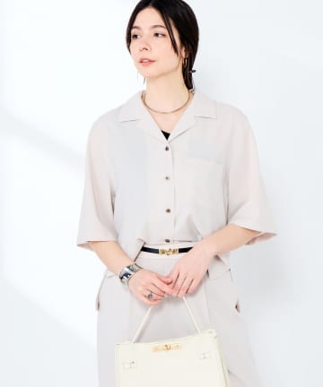 NOLLEY'S(ノーリーズ) 《セットアップ対応》ウォッシャブルエアリージョーゼットショートシャツ