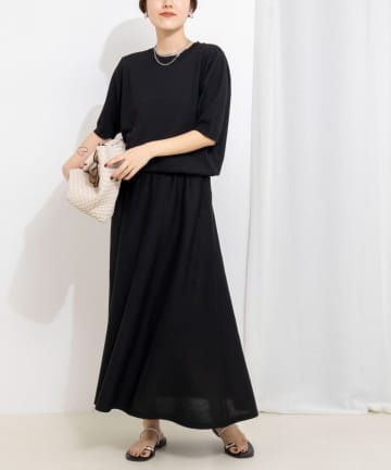 NOLLEY'S(ノーリーズ) 《手洗い可能》ブラウジングフレアニットワンピース