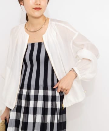 NOLLEY'S(ノーリーズ) ウォッシャブルシアージップアップブルゾン