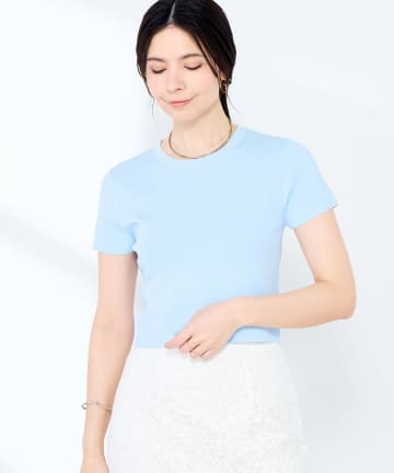 NOLLEY'S(ノーリーズ) 《手洗い可能/アンサンブル対応》マルチファンクション総針半袖プルオーバー