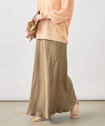 NOLLEY'S(ノーリーズ) ウォッシャブルキュプラサテンナロースカート