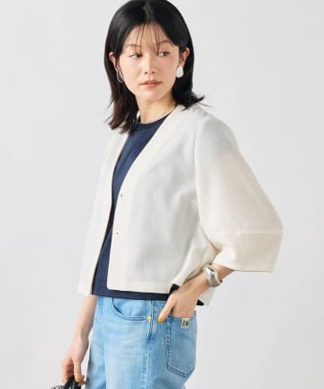 NOLLEY'S(ノーリーズ) ウォッシャブルヴィンテージメッシュカーディガン