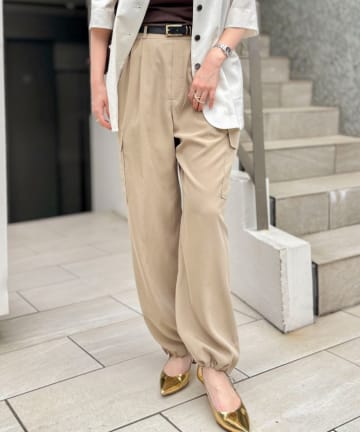 NOLLEY'S(ノーリーズ) 《セットアップ対応》ウォッシャブルサンドウォッシュカーゴパンツ