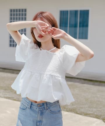 Kastane(カスタネ) 【4/5(日)0:00発売/前後2WAY】バルーンブラウス