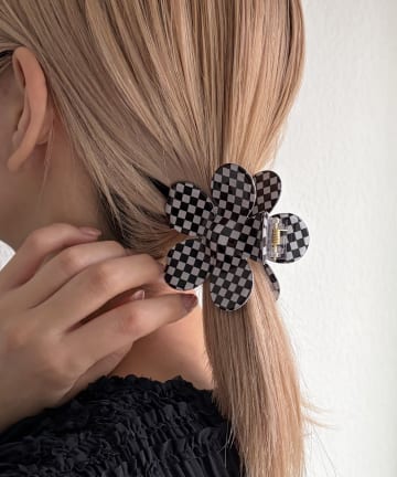 Lattice(ラティス) チェックフラワークリップ