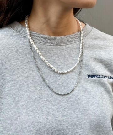 FREDY & GLOSTER(フレディ アンド グロスター) パールチェーンアシメネックレス