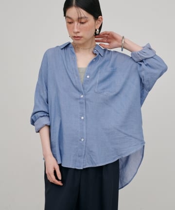 LARUTA(ラルータ) シアーデニムバックタックシャツ