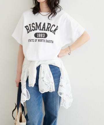 LARUTA(ラルータ) バックスリットプリントロゴT