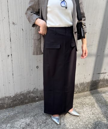 LARUTA(ラルータ) 【パルクロ・店舗限定】［Yurieピック］フラップポケット付きストレートスカート