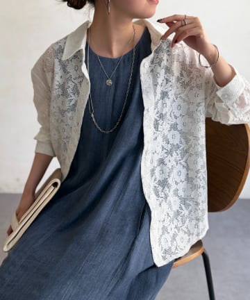 Chez toi(シェトワ) 総レースシャツ