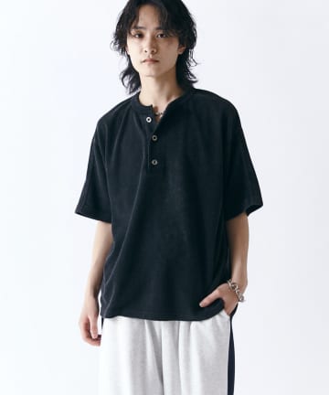 Lui's(ルイス) サーマルフェードヘンリーネックTシャツ