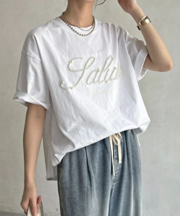 DOUDOU(ドゥドゥ) 【完売カラー再追加！】パールロゴTEE
