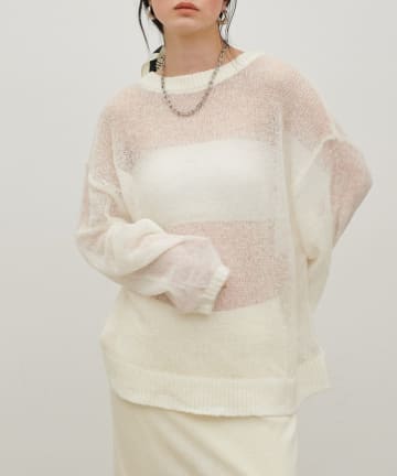 NICE CLAUP / OLIVE des OLIVE OUTLET(ナイスクラップ  / オリーブ デ オリーブ アウトレット) 【LARUTA】モヘア透かし編みプルオーバー