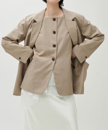 NICE CLAUP / OLIVE des OLIVE OUTLET(ナイスクラップ  / オリーブ デ オリーブ アウトレット) 【LARUTA】スクエア2WAYジレ