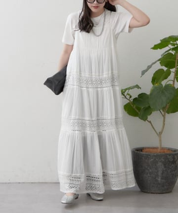 Remind me and forever(リマインドミーアンドフォーエバー) レース切替キャミワンピース