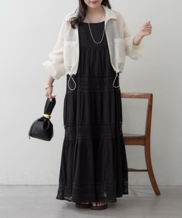 Remind me and forever(リマインドミーアンドフォーエバー) レース切替キャミワンピース