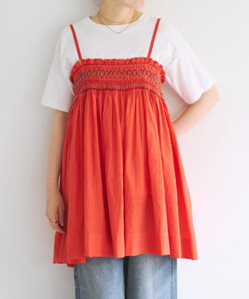 BEARDSLEY(ビアズリー) 《INJIRI》スモッキングチュニックワンピース