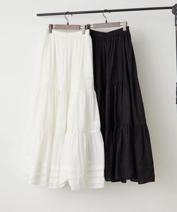 Remind me and forever(リマインドミーアンドフォーエバー) ピンタックティアードスカート