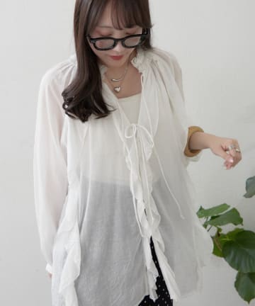 Remind me and forever(リマインドミーアンドフォーエバー) 【India series】夏も快適OTONAフリルブラウス