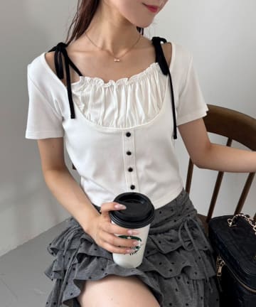 NICE CLAUP / OLIVE des OLIVE OUTLET(ナイスクラップ  / オリーブ デ オリーブ アウトレット) 【one after another】レイヤードトップス