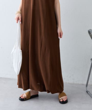 CIAOPANIC TYPY(チャオパニックティピー) 【さらっと快適】微配色ステッチドライタッチ裾バルーンカットソーワンピース