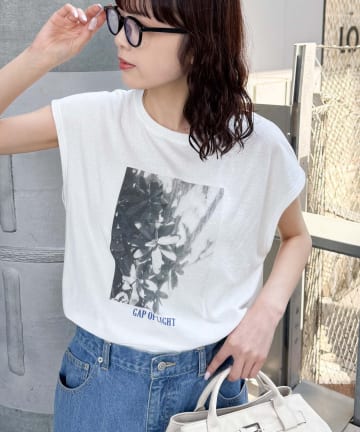 CIAOPANIC TYPY(チャオパニックティピー) 【夏も快適/ドライタッチ】アソートフォトプリントフレンチスリーブTee