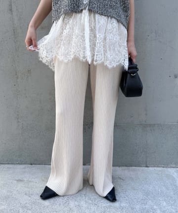 CIAOPANIC TYPY(チャオパニックティピー) 【セルフカット/3サイズ展開】カットプリーツフレアイージーパンツ