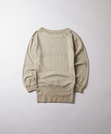 OUTLET(アウトレット) 【WHO'S WHO gallery】ラインストーンロゴオフショルスウェット