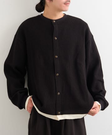 OUTLET(アウトレット) 【Kastane】BM ワッフルフェイクレイヤードカーディガン
