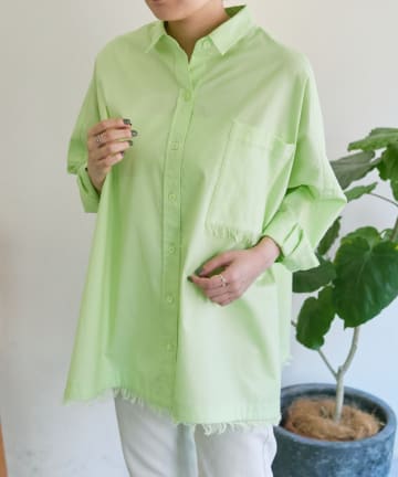 OUTLET(アウトレット) 【ear PAPILLONNER】オーバーサイズフリンジシャツ