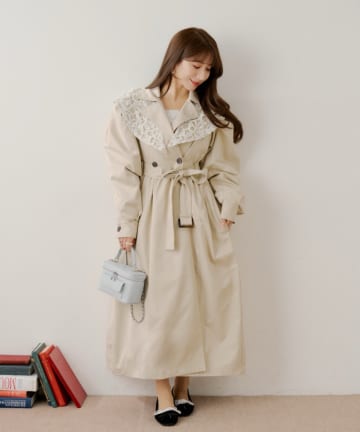 OUTLET(アウトレット) 【Chico】2wayBIGカラーパワショルトレンチコート