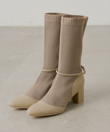 OUTLET(アウトレット) 【Chico】ソックスヒールブーツ
