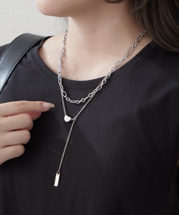 Remind me and forever(リマインドミーアンドフォーエバー) 【stainless steel】2連モチーフネックレス