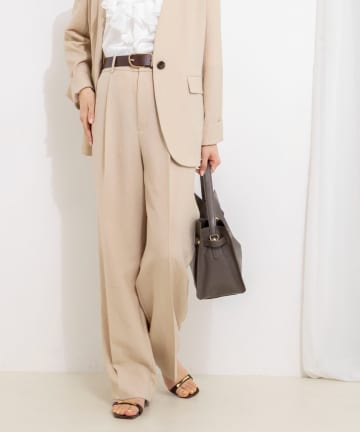 NOLLEY'S(ノーリーズ) 《セットアップ対応》ウォッシャブルストレッチツイル愛されセミワイドパンツ