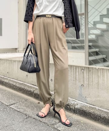 NOLLEY'S(ノーリーズ) 【WEB＆一部店舗限定カラー】《セットアップ対応》ジョーゼットジョガーパンツ