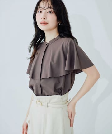 natural couture(ナチュラルクチュール) ケープカラーブラウス