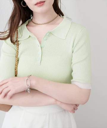 natural couture(ナチュラルクチュール) ラメシアーポロニット