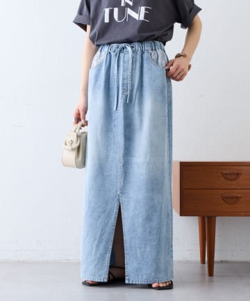 CIAOPANIC TYPY(チャオパニックティピー) ポケットレースＩライン柔らかデニムスカート