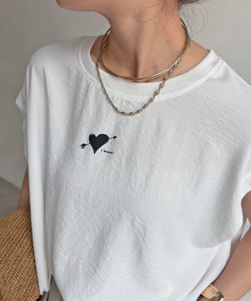 DOUDOU(ドゥドゥ) 【WEB限定】ハートバックロゴプリントTEE